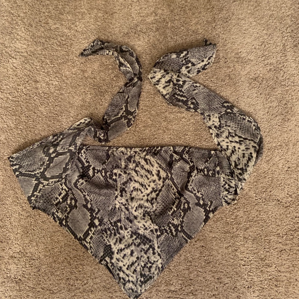Snakeskin bandanna top